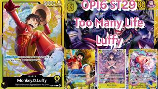 OP16 ST29 Too Many Life Luffy - YouTube