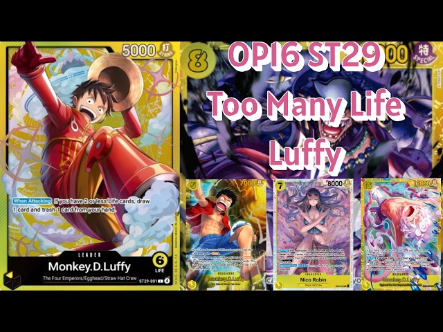 OP16 ST29 Too Many Life Luffy - YouTube