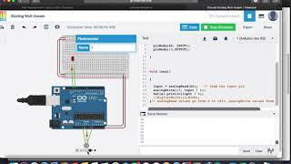 Controlling LED brightness using photoresistor simulation (Tinkercad) screenshot 5