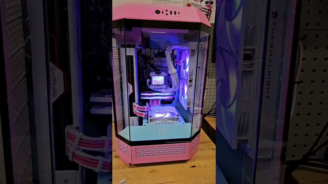 Pink Thermaltake Tower 300 Combined with white internals.