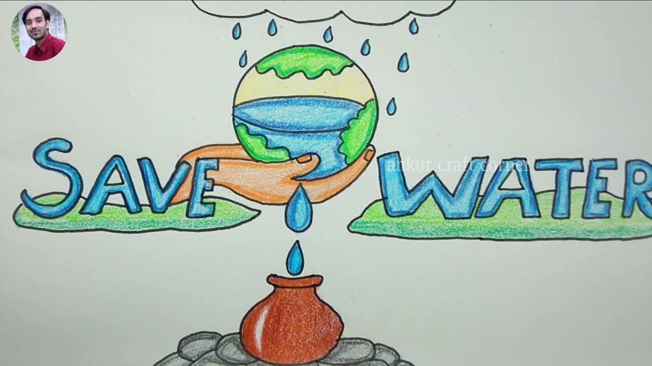 Jal Sanrakshan Ka Chitra | जल संरक्षण का चित्र | how to draw save water  save life scenery - YouTube