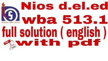 Nios d el ed Wba 513.1 full solution in english with pdf