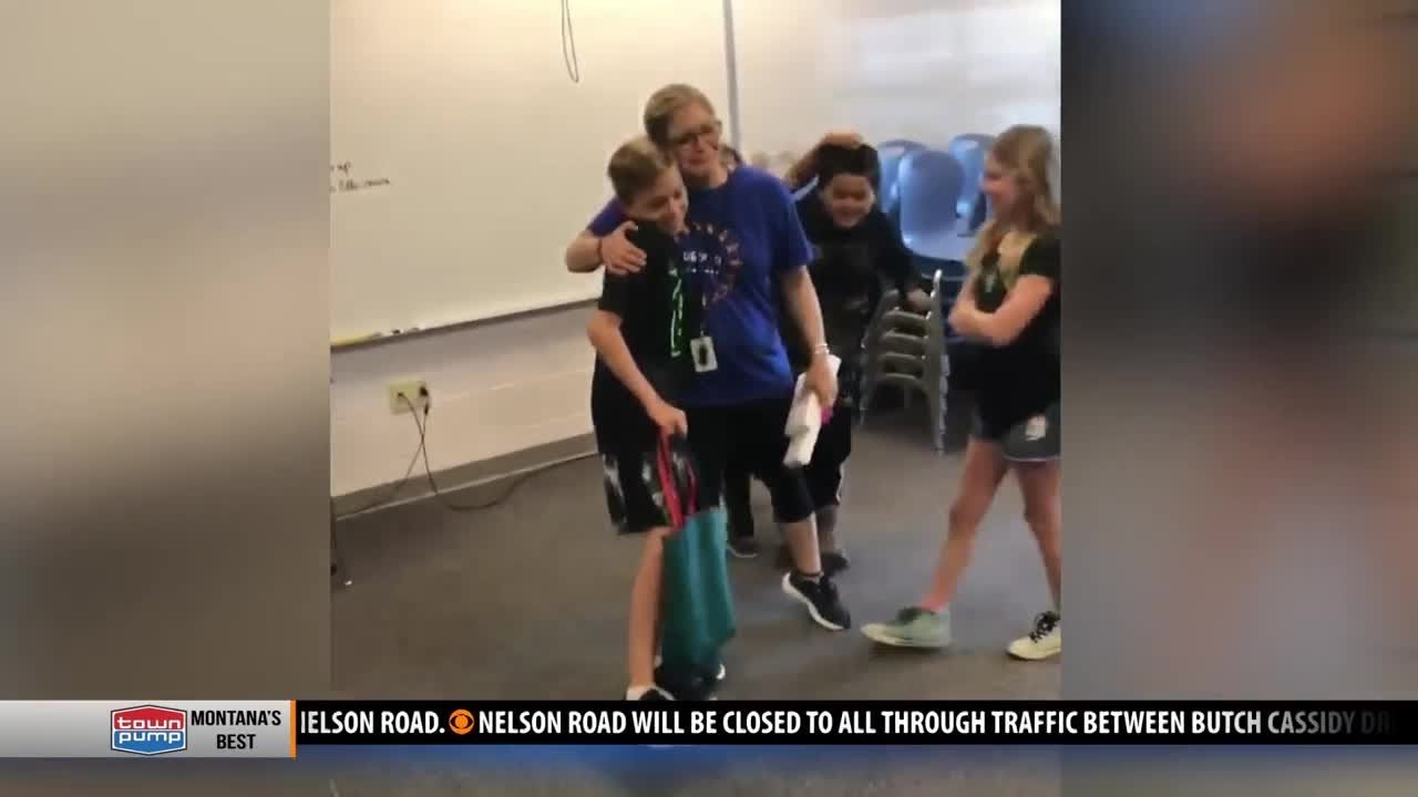 Hyalite Elementary students surprise teacher with special gift - YouTube