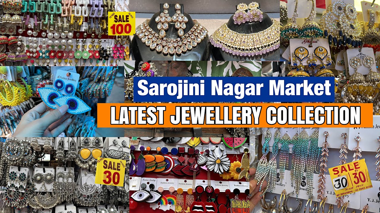 Sarojini Nagar Market Latest JEWELLERY COLLECTION 2023  || TRENDY & LATEST EARRINGS, NECK PIECES🤩✨