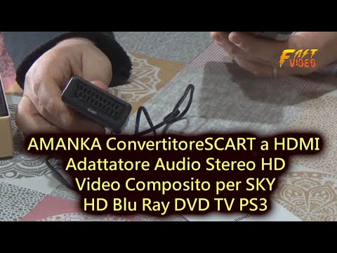 AMANKA Convertitore SCART a HDMI Adattatore Audio Stereo HD Video Composito per SKY HD Blu Ray DVD