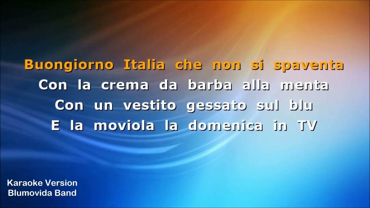 L'Italiano  - base Karaoke - Toto Cutugno (BluMovida Band)