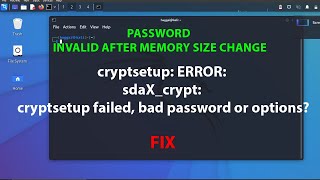 LINUX ERROR FIX: cryptsetup: ERROR: sdaX_crypt: cryptsetup failed, bad password or options?