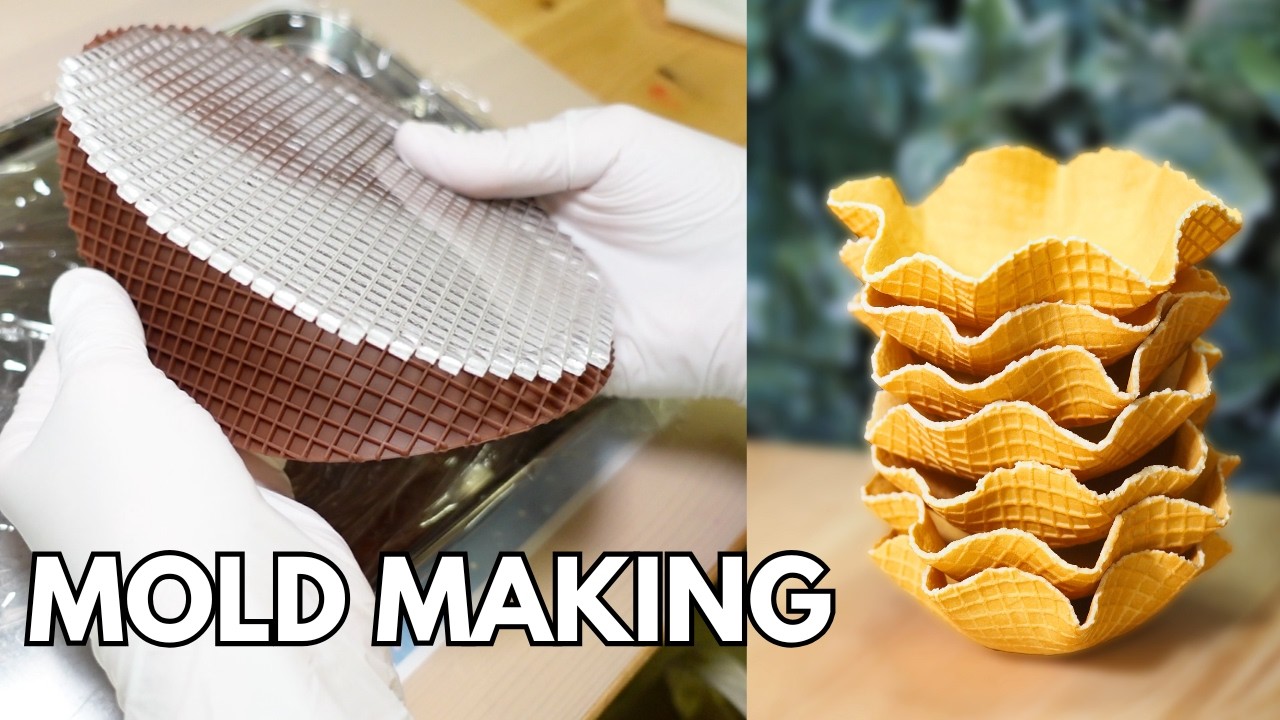[JP/EN/KR Subs] ワッフルコーンの型作り | Making My Own Mold | Studio Vlog #91