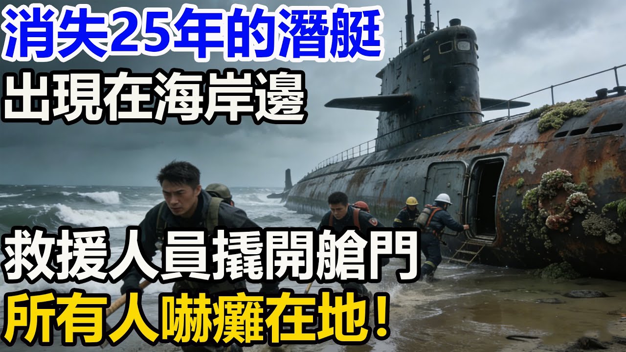 消失25年的潛艇出現在海岸邊，救援人員火速前往，撬開艙門後，所有人嚇癱在地！