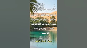 سورة الفلق كاملة برواية حفص عن عاصم بصوت القارئ الشيخ إسحاق دانيش #المصحف