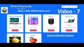 #7 , React Add to Cart with Json Server Example