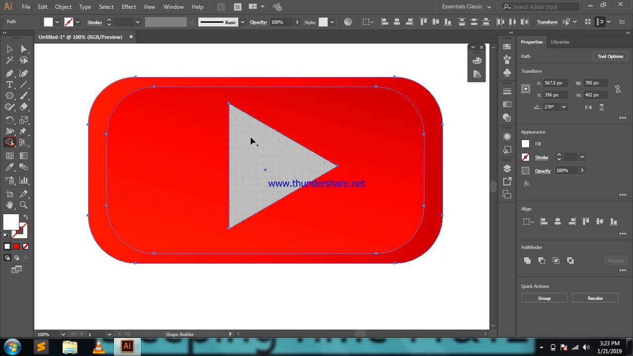 how to make youtube button in illustrator cc 2018 - YouTube