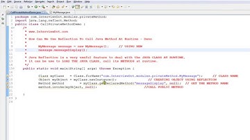 IN JAVA HOW CAN WE USE REFLECTION TO CALL METHOD AT RUNTIME