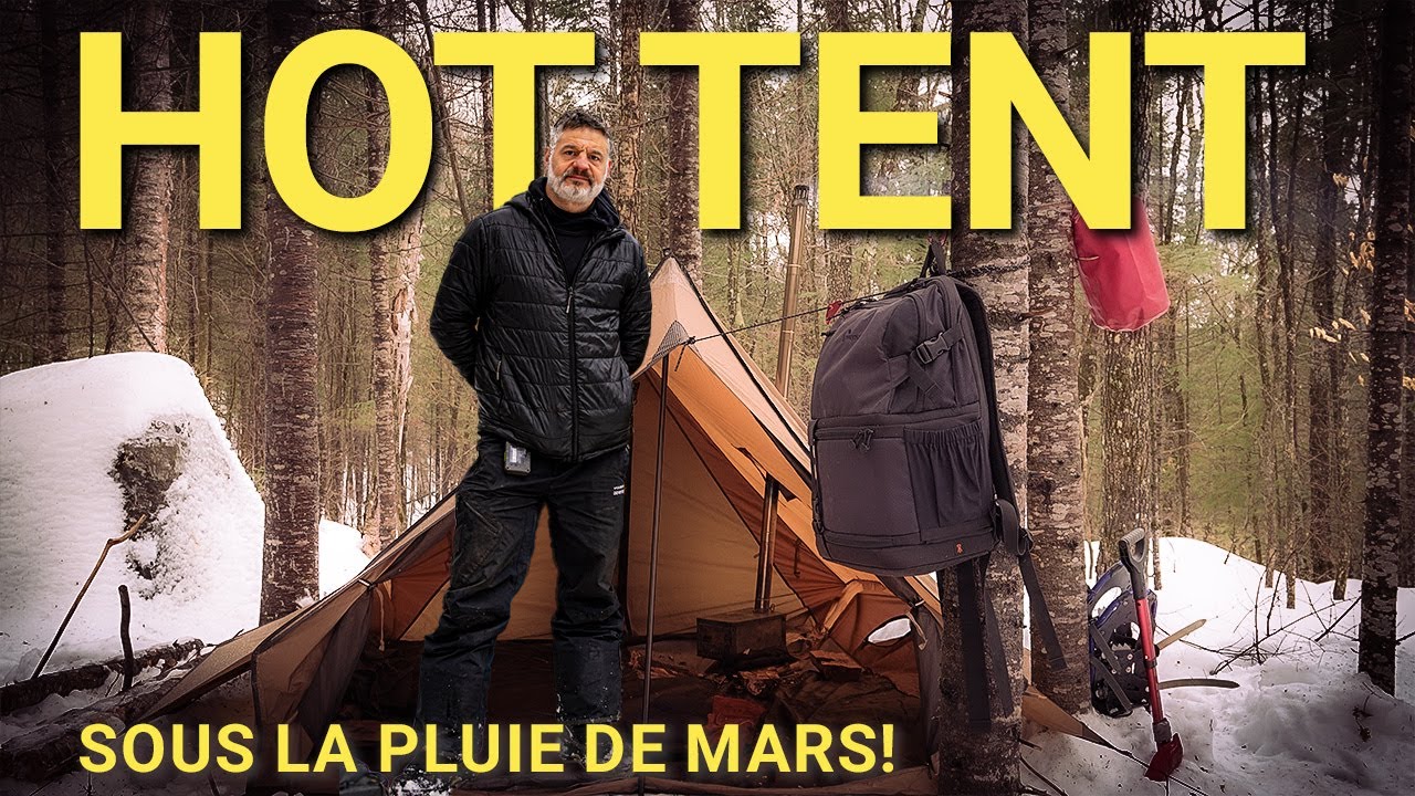 🌲 Hot Tent sous la pluie en hiver | Comment rester au sec et au chaud en camping d'hiver ! 🌧️🔥