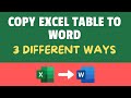 How to Copy Excel Table into MS Word (that auto updates)