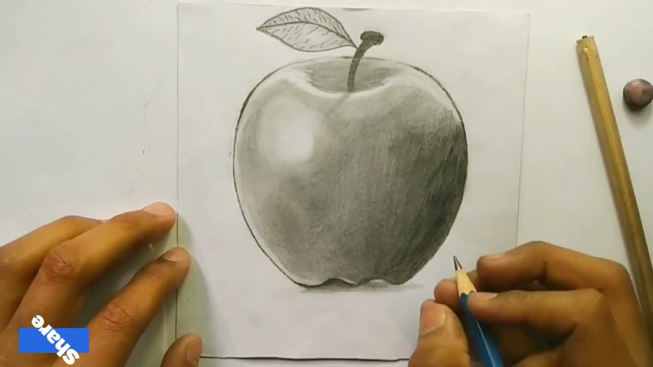 How to draw 🍎 apple, apple drawing tutorial, easy tutorial 