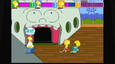 The Simpsons Arcade Game Walk/Playthrough Part 1: Falling For Smithers