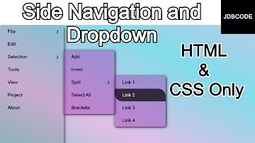 Side Navigation with Dropdown | HTML and CSS || JDBCODE