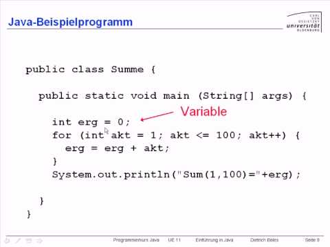UE11-Einführung in Java [-9- Beispielprogramm]