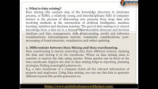 Data Mining Homework Help