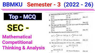 BBMKU Sem 3 mathematical Competitional Thinking mcq l sec mathematical objective important question