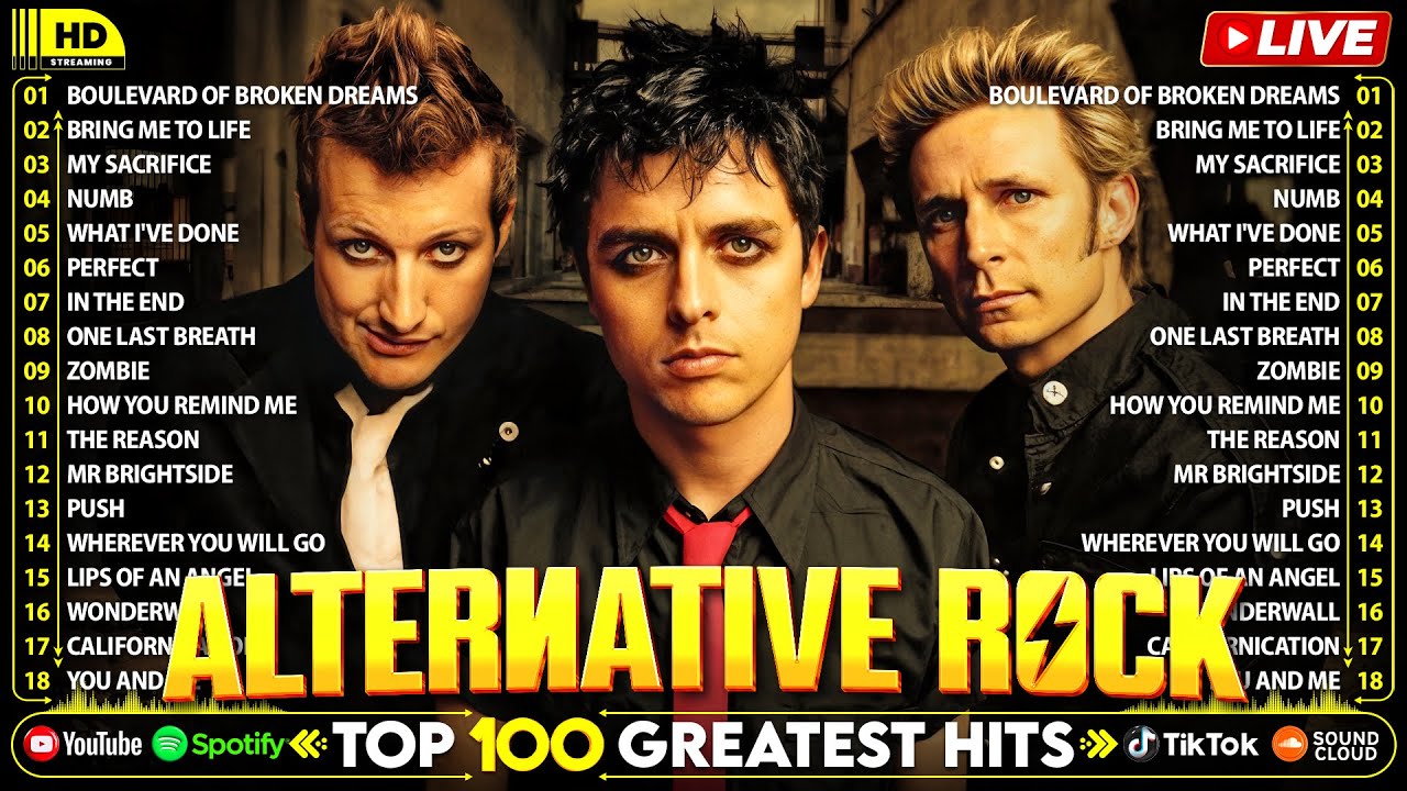 Green Day, Simple Plan, Linkin Park, Creed, Hinder, Hoobastank - BEST ALTERNATIVE ROCK 2000s