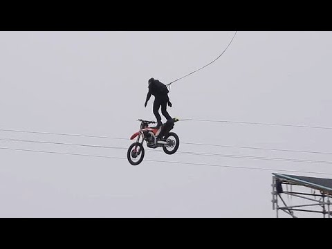 Tom Cruise performs insane BMX stunt for new movie Mission Impossible 7 in UK | Mission Impossible 7