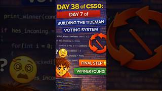 Day 38 of CS50: Day 7 of Building the Tideman Voting System - Final Step 🚀 #shorts #youtubeshorts