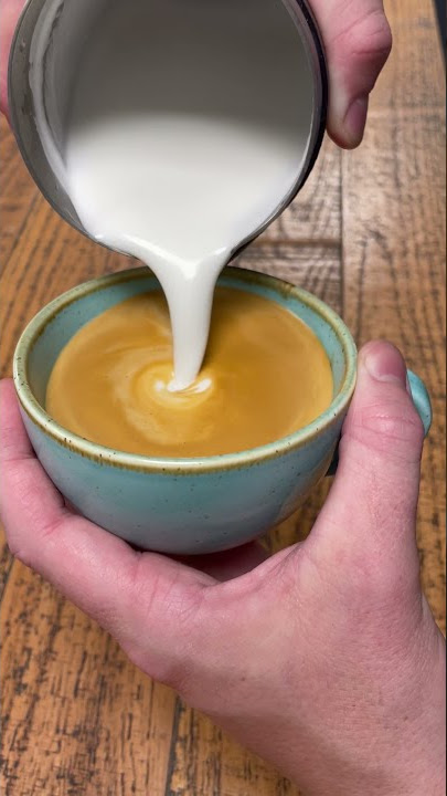 How to create a heart in latte art.