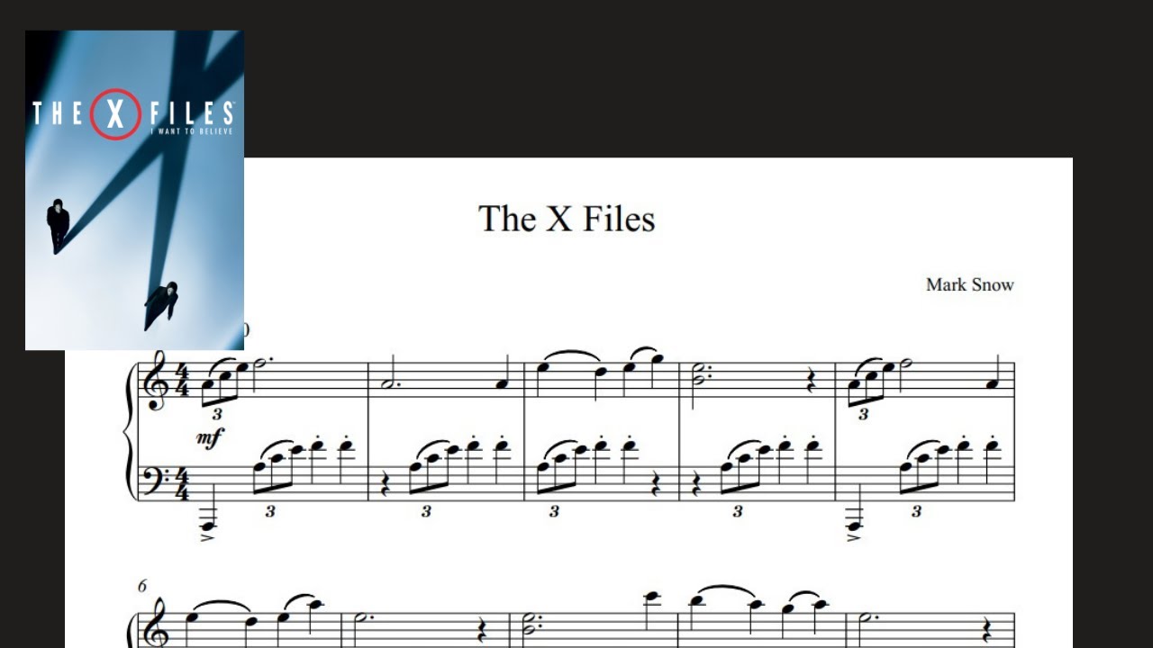The X - Files Theme - Mark Snow | Piano sheet music