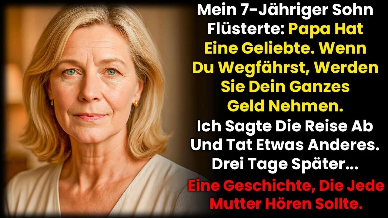 Ich lag neben meinem Sohn im Dunkeln, als er mit zitternder Stimme flüsterte: „Mama, Papa hat eine Freundin. Und wenn du wegfährst, nimmt er dir all dein Geld weg.“ Ich hätte es fast für ein...