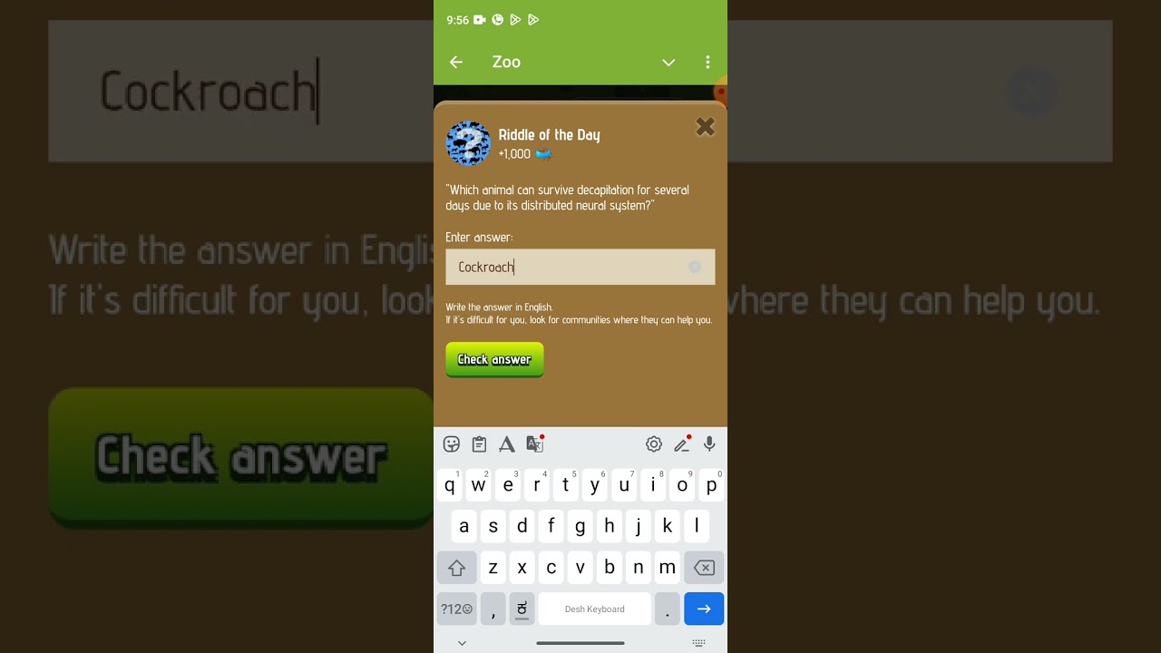Zoo aidrop 4-5 January riddle of the day