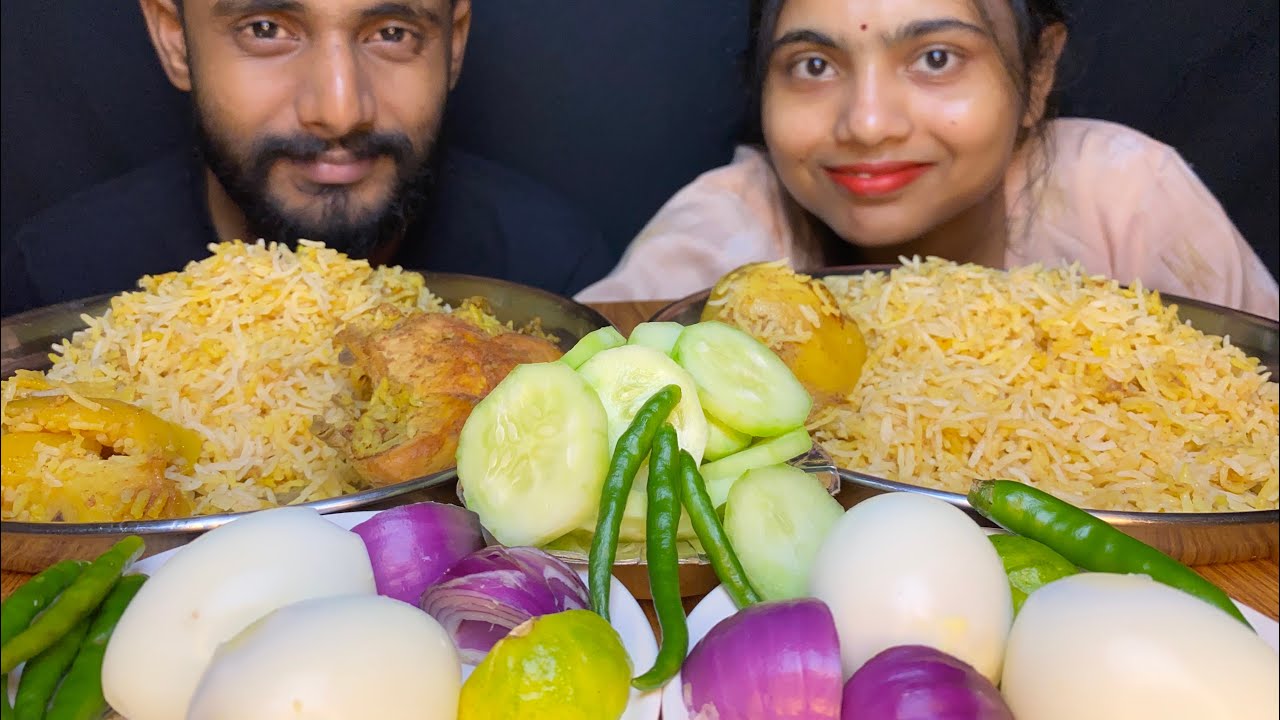 EATING SHOW,BIRIYANI,CHICKEN BIRIYANI AND EGG BIRIYANI WITH SALAD ❤️❤️