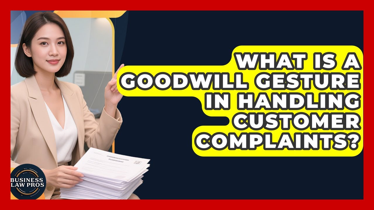 What Is A Goodwill Gesture In Handling Customer Complaints? - Business Law Pros
