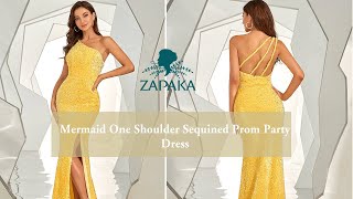 One Shoulder Sequined Mermaid Prom Dress Zapaka