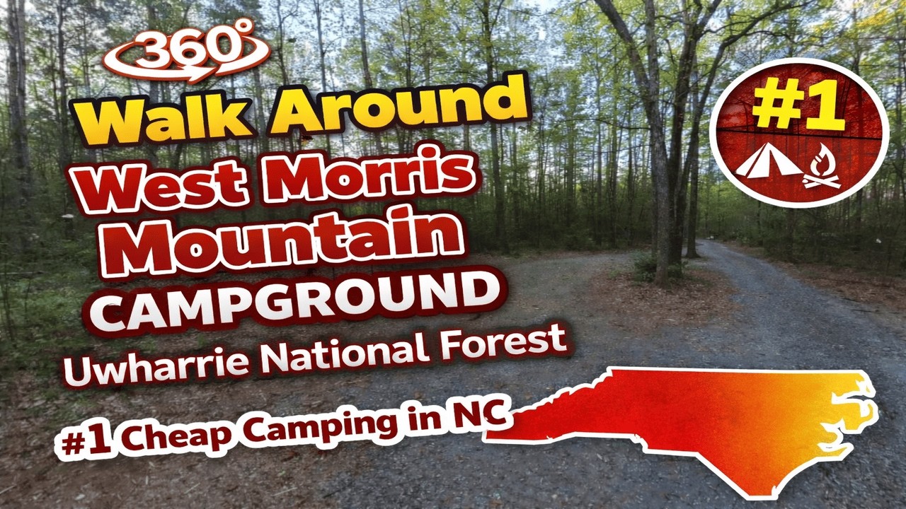 360° Walk Around West Morris Mountain Campground - Uwharrie National Forest - Cheap Camping in NC