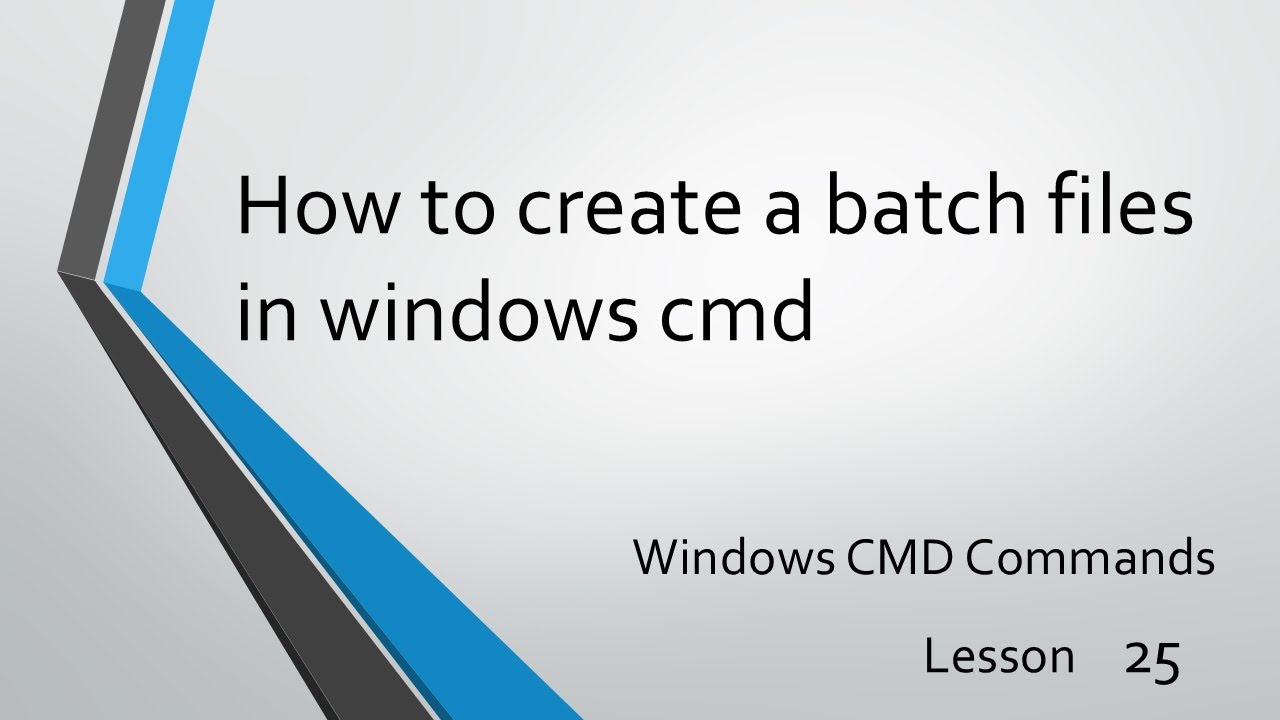 How to create a batch files in windows cmd - YouTube