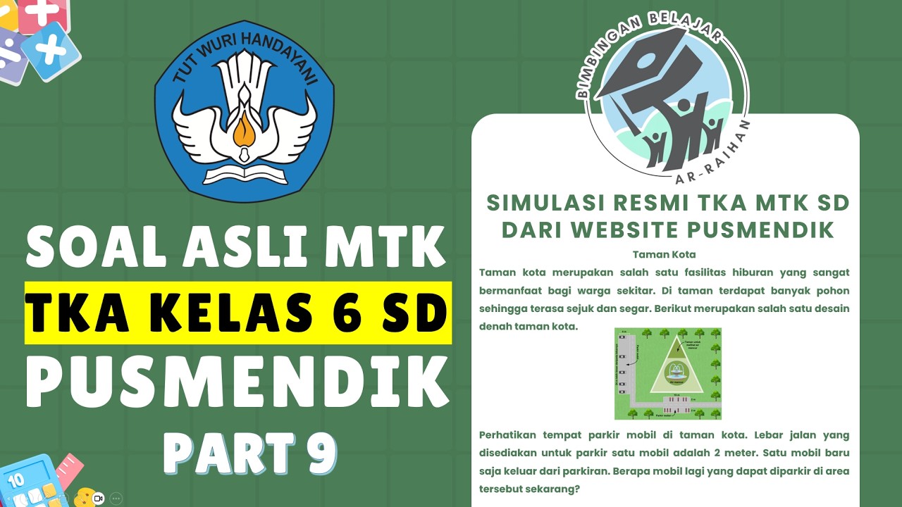 PART 9 SOAL SIMULASI TKA MATEMATIKA SD 2026 PUSMENDIK | CONTOH SOAL TKA SD 2026 #TKA #TKA2026