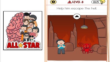 Brain test All-Star Master level 8 help him escape the hell