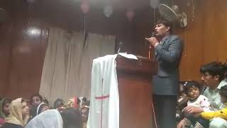 Rev shahbaz barkat sharing the word of God in Mirpur
