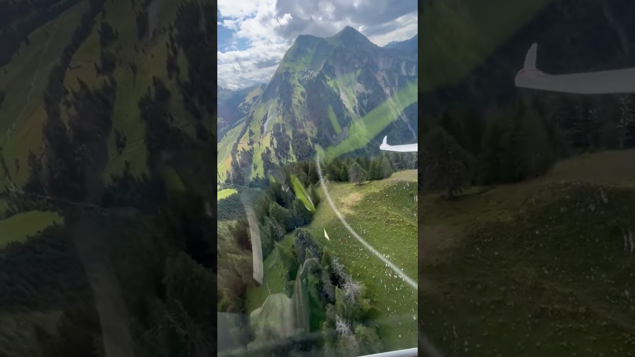 Onboard Glider Duo Discus soaring between the Swiss Alps