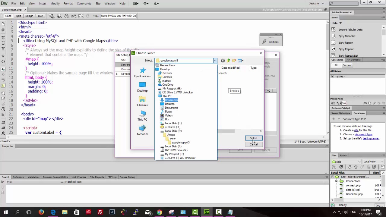 Google map v3 PHP+ MySQL chapter1 - YouTube