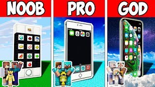 Minecraft NOOB vs PRO vs HACKER vs GOD: FAMILY BLOCK IPHONE PRESENT in Minecraft | Animation