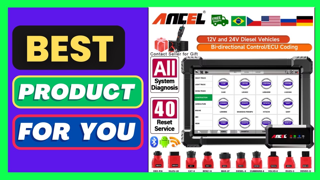 ANCEL X7 HD Heavy Duty Truck Diagnostic Tool TPMS D-P-