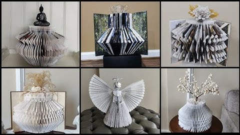 6 tips/Book folding art ideas to spruce up your home decor or make lovely gifts #flowermaking 📚🗝️🌈