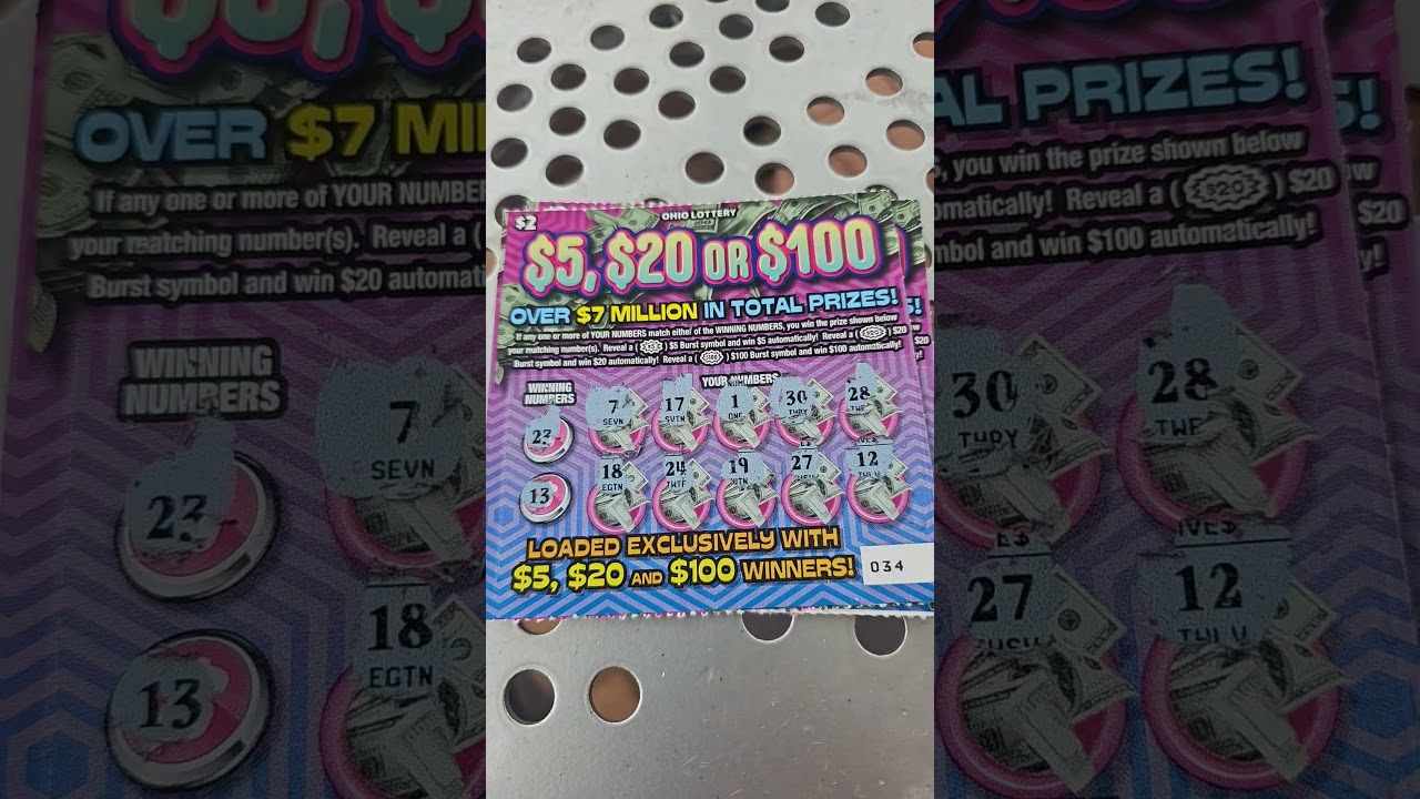 new Ohio lottery scratch off tickets 5 ,20 ,100 $2 dollar tickets 