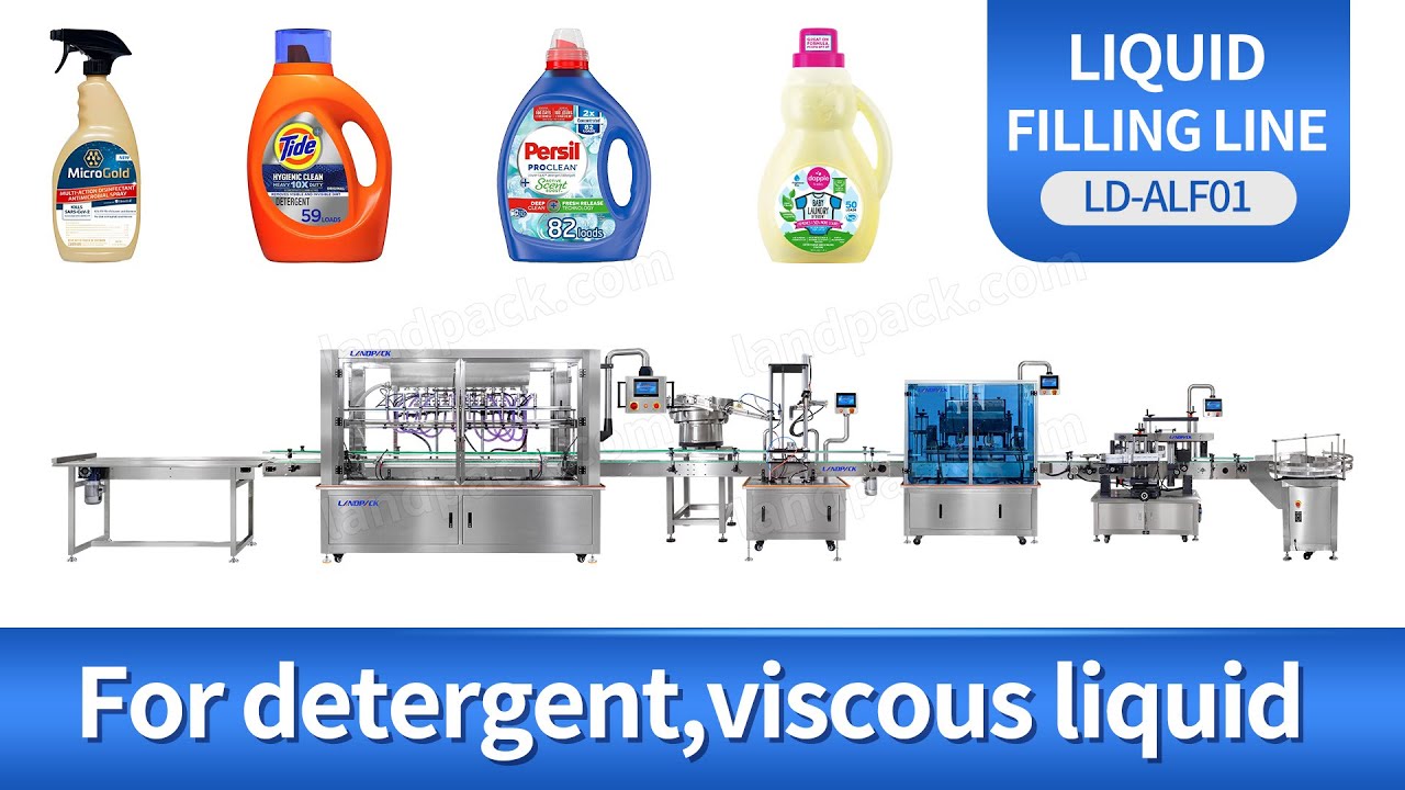 Automatic 4 Heads Tracking Type Detergent Filling Capping And labeling ...