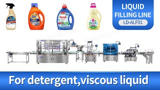 Automatic 4 Heads Tracking Type Detergent Filling Capping And labeling Line Wealth