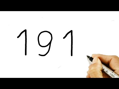 как нарисовать летучую мышь из цифры 191