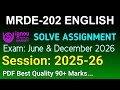 MRDE 202 Solved Assignment 2025-26 English, MRDE 202 Solved Assignment 25-26, MRDE-202 Assignment